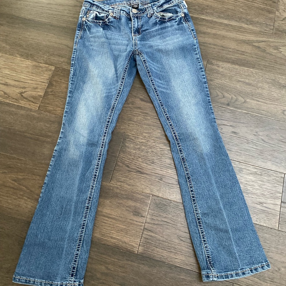 Y2k low rise flared jeans Myth of Jade
